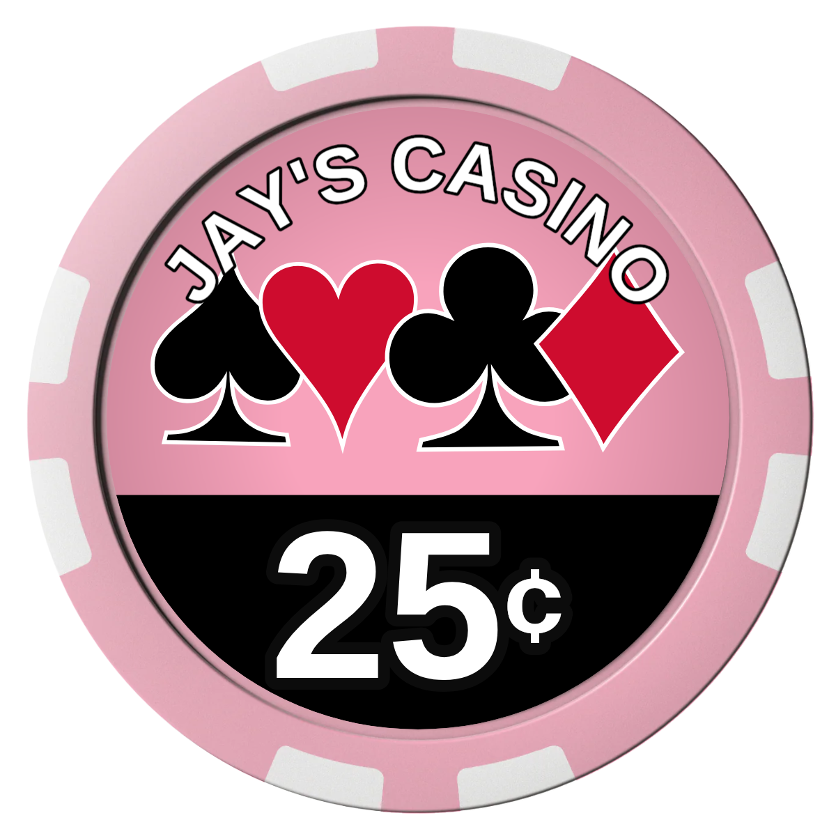 Jay's Casino Composite Poker Chips - Pink / 8 Stripe - Front