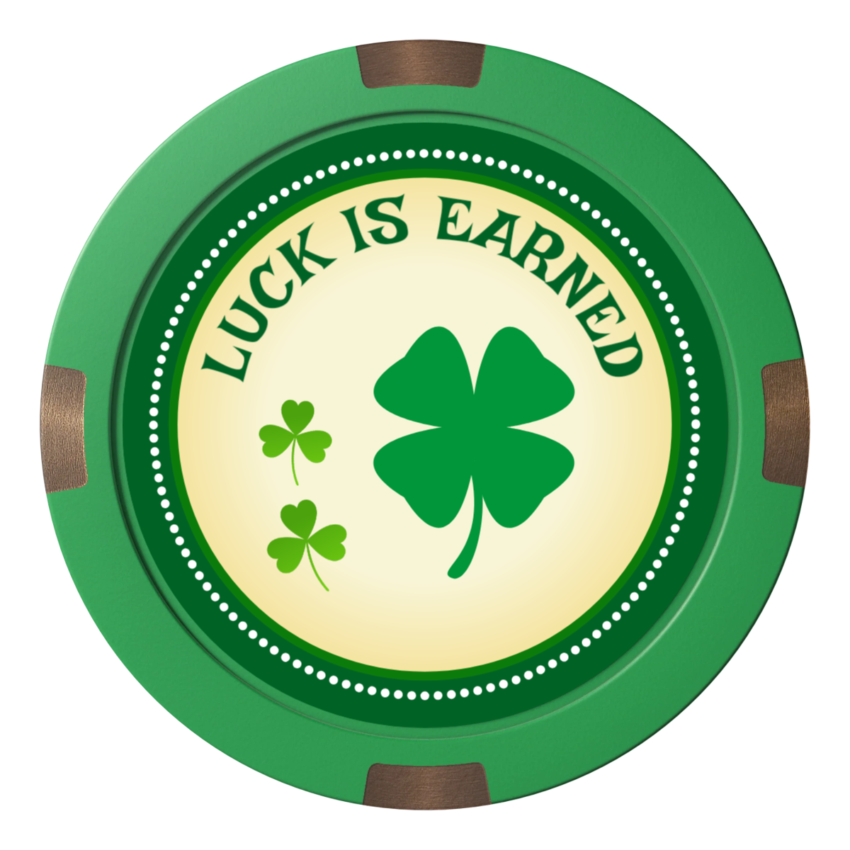 Irish Luck Composite & Metal Hybrid Poker Card Protectors - Green - Back