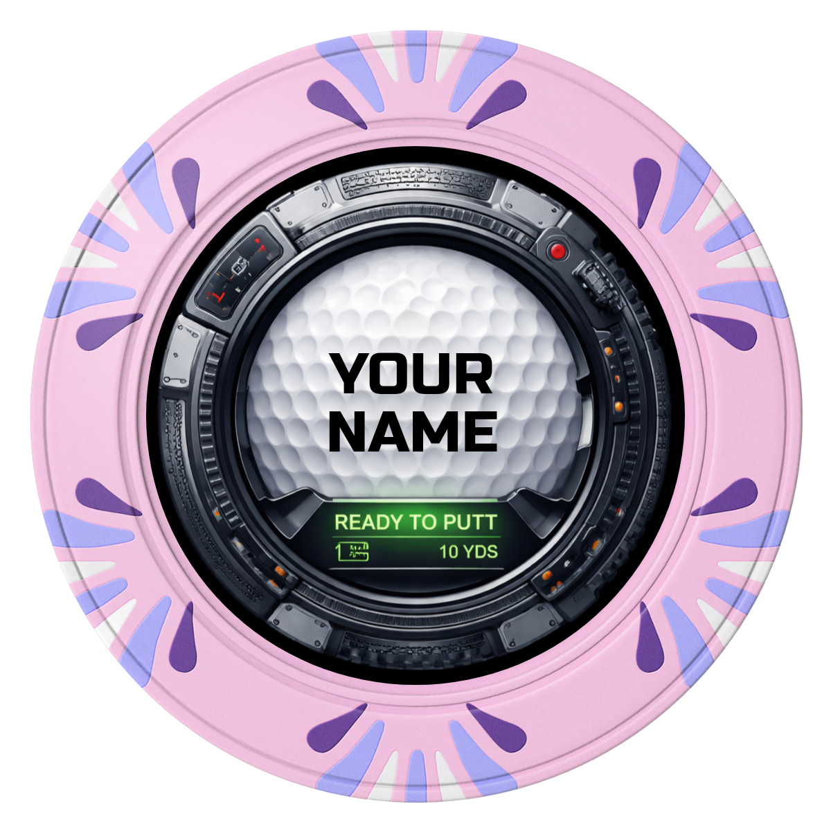 Auto Marked IV Clay Poker Chips - Pink / Macau / 40mm - Front