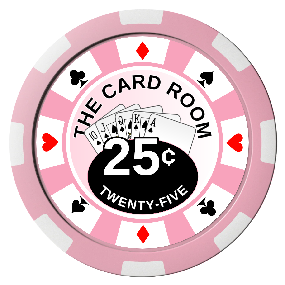 A Suitable Design Composite Poker Chips - Pink / 8 Spot - Front