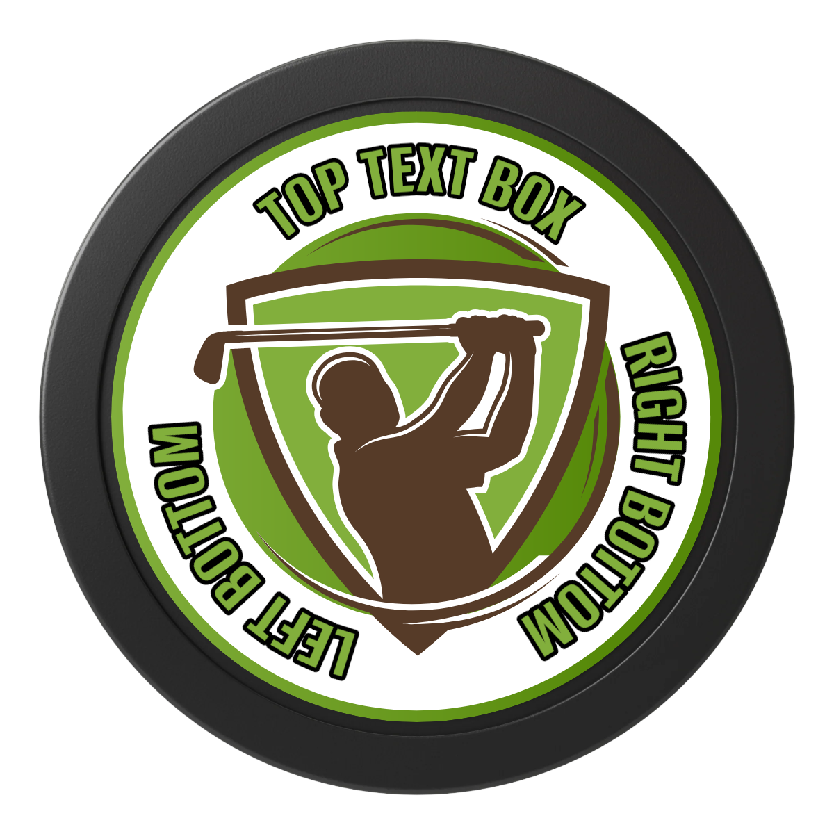 The Golfer 2" Oversized Poker Chips - Black - Back