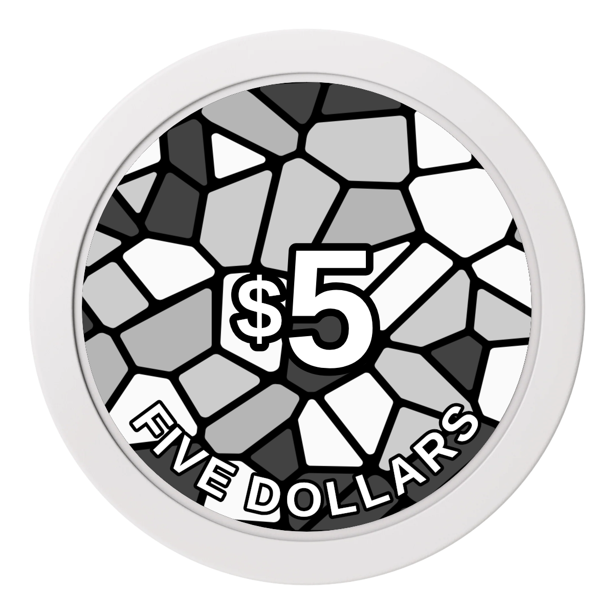 Stained Glass 2" Composite Dealer Button - White - Back