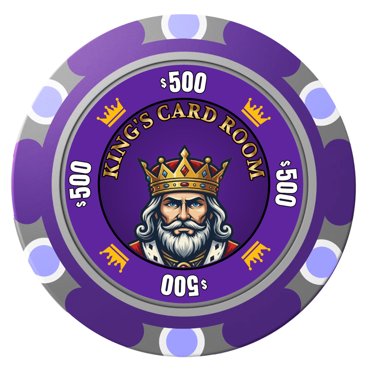 Kings Clay Poker Chips - Purple / Monte Carlo / 40mm - Front