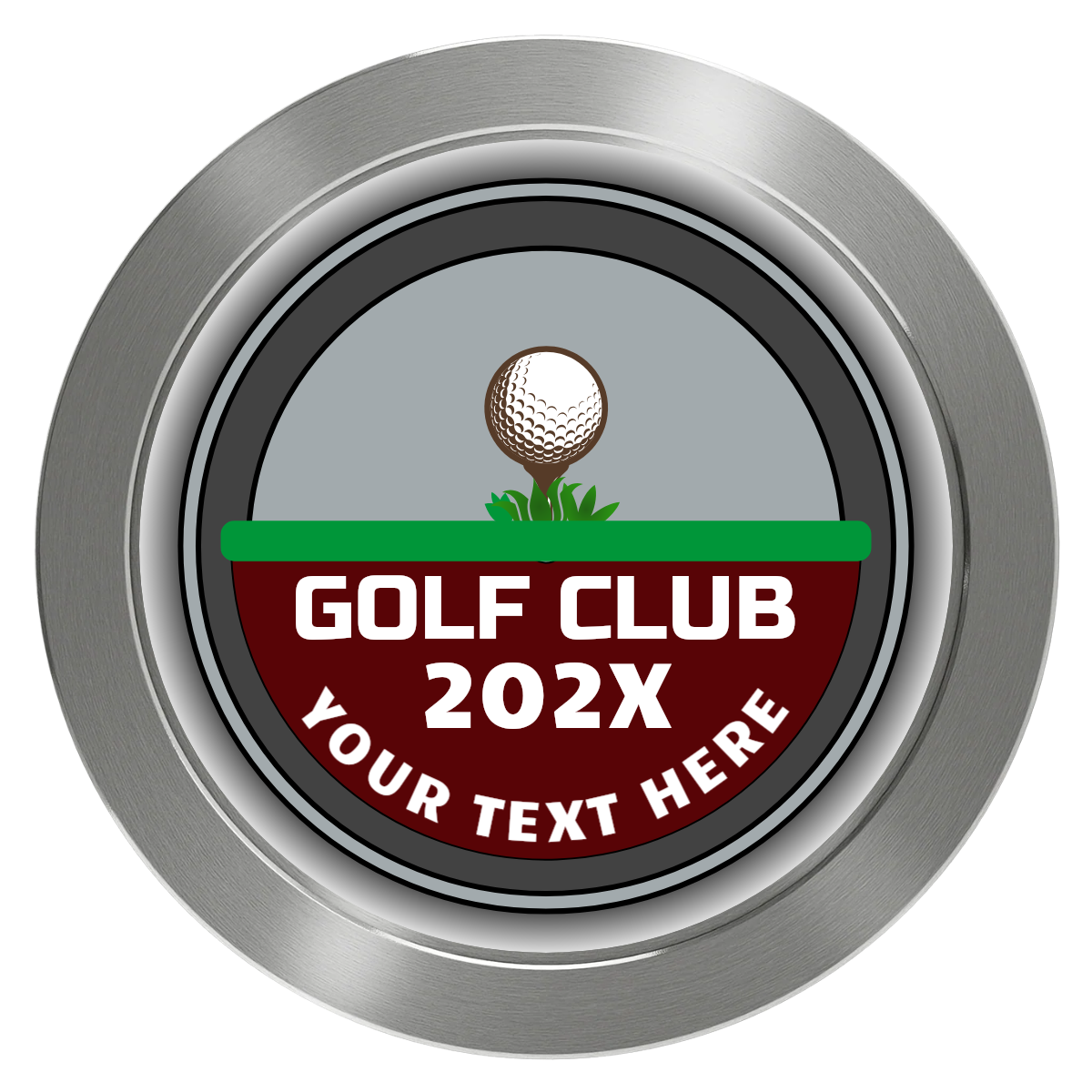 Teed Up Aluminum Poker Chips - Silver - Front