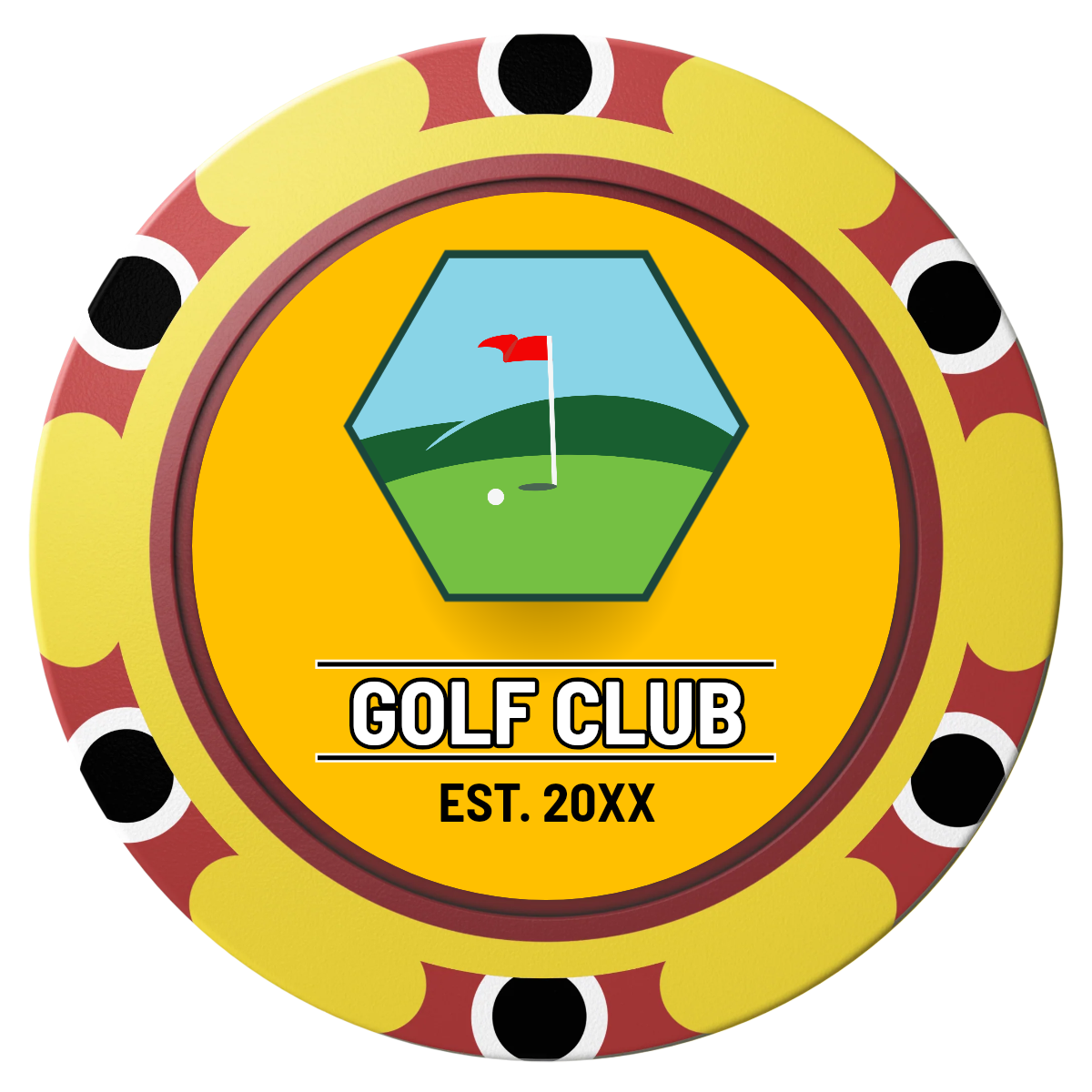 Birdy Bevy Clay Poker Chips - Yellow / Monte Carlo / 40mm - Front