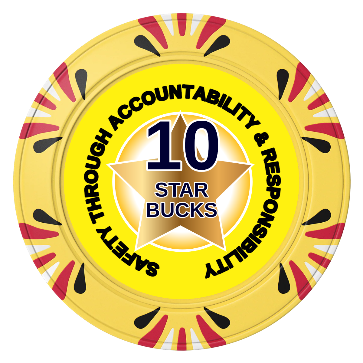 Safety Star Clay Poker Chips - Yellow / Macau / 40mm - Front