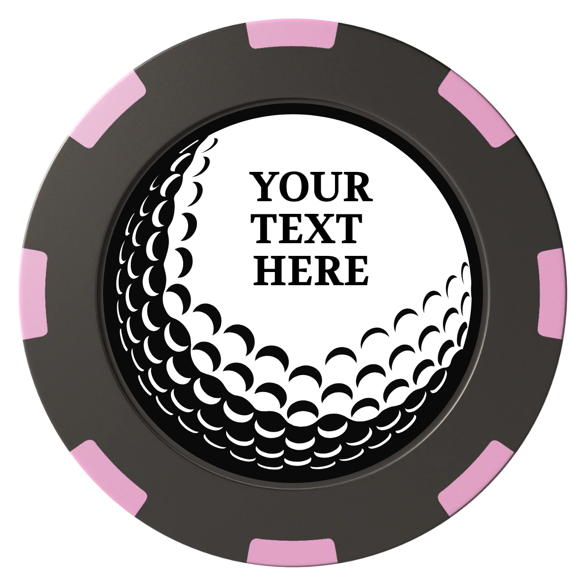 Hole In One Clay Poker Chips - Black / 8 Spot (2 Tone) / 40mm - Front