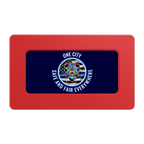 NYPD Safe and Fair Rectangular Poker Chip Plaques - Red - Back
