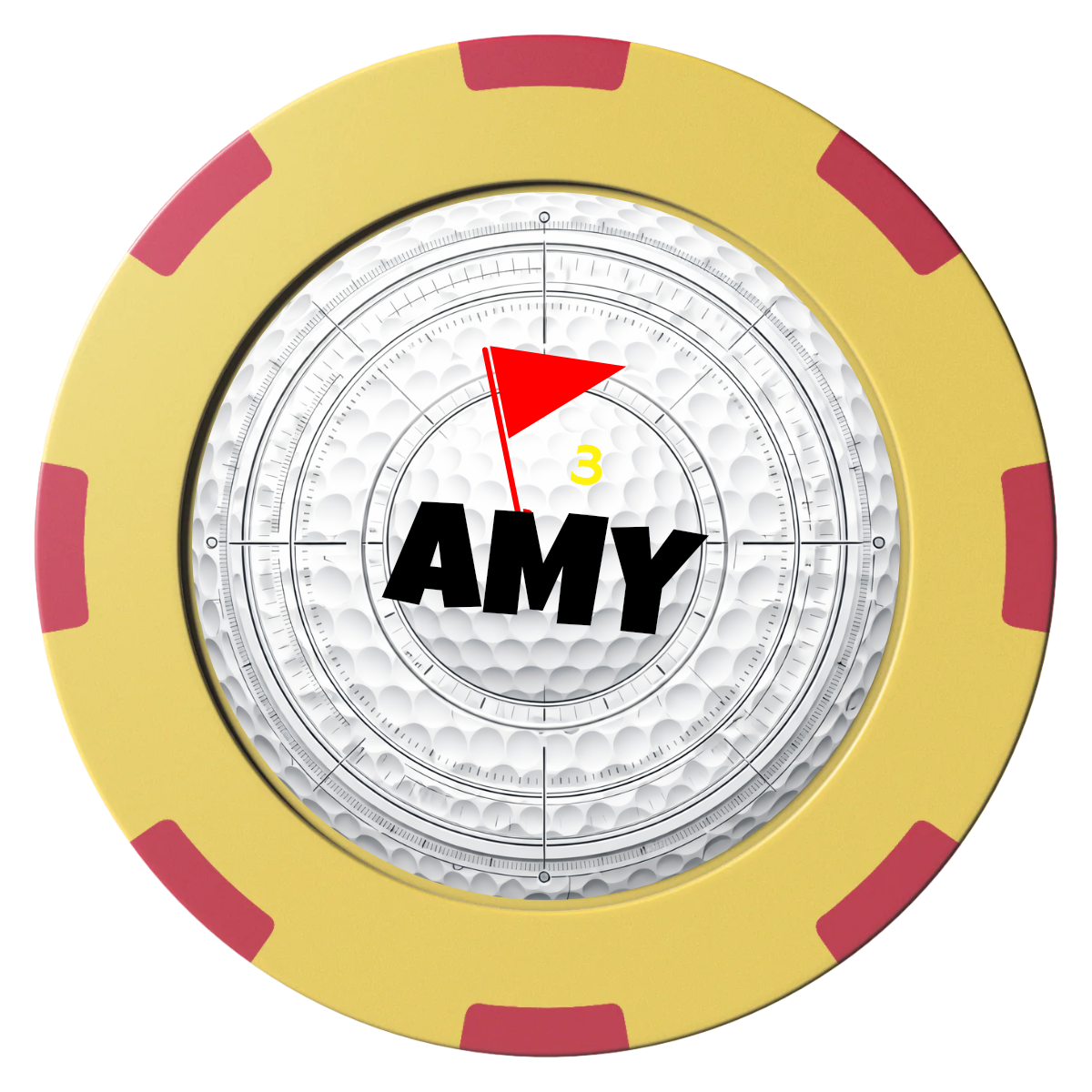Ball Marcus Jr. Clay Poker Chips - Yellow / 8 Spot (2 Tone) / 40mm - Front