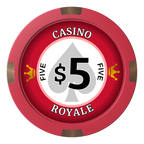 Casino Royale Composite & Metal Hybrid Poker Chips - Red - Back
