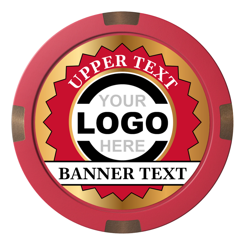 Stamp of Approval Composite & Metal Hybrid Poker Chips - Red - Back