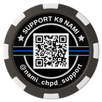 Police Department K9 #02 Composite Poker Chips - Black / 8 Spot - Back