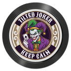 Tilted Joker Aluminum Poker Card Guards - Black - Front