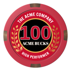 Achievement Wreath Composite & Metal Hybrid Poker Chips - Red - Front