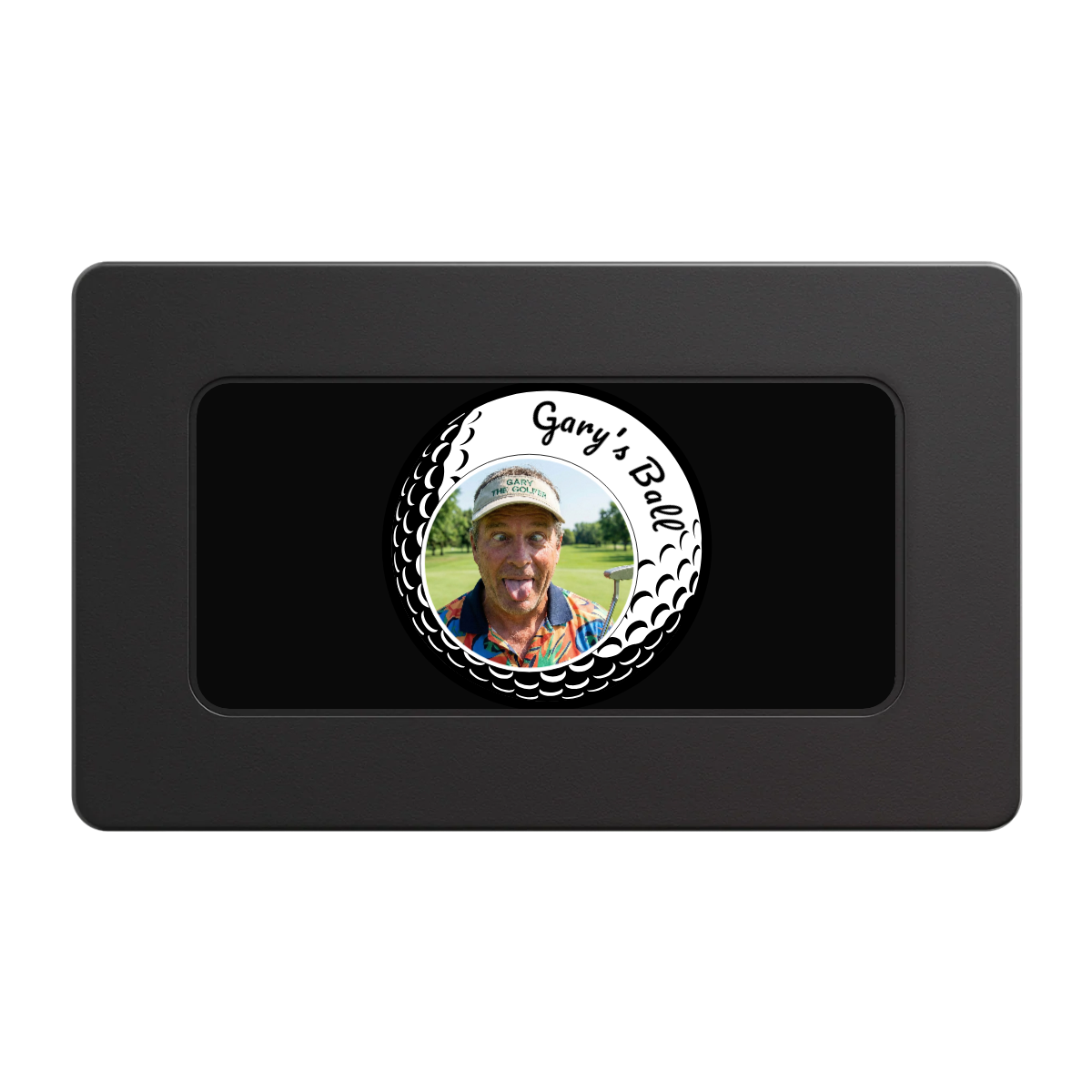 Gary's Ball Rectangular Poker Chip Plaques - Black - Back