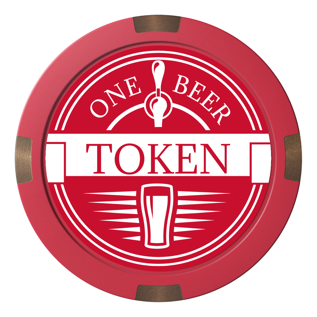 Tap Out Composite & Metal Hybrid Poker Chips - Red - Front