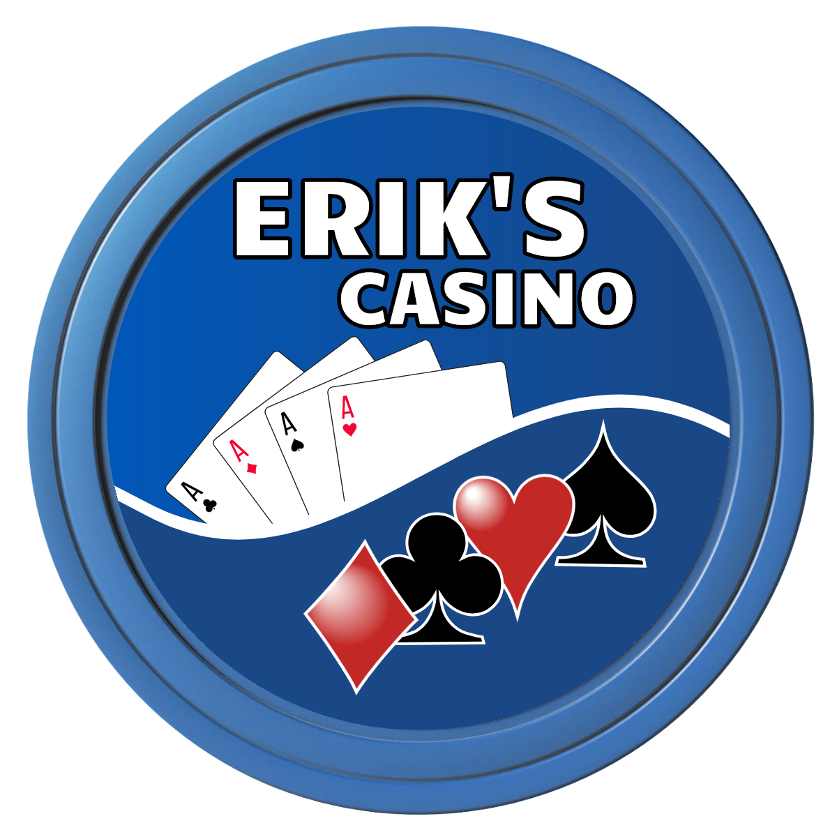 Erik's Casino Composite Poker Chips - Blue / Solid - Front