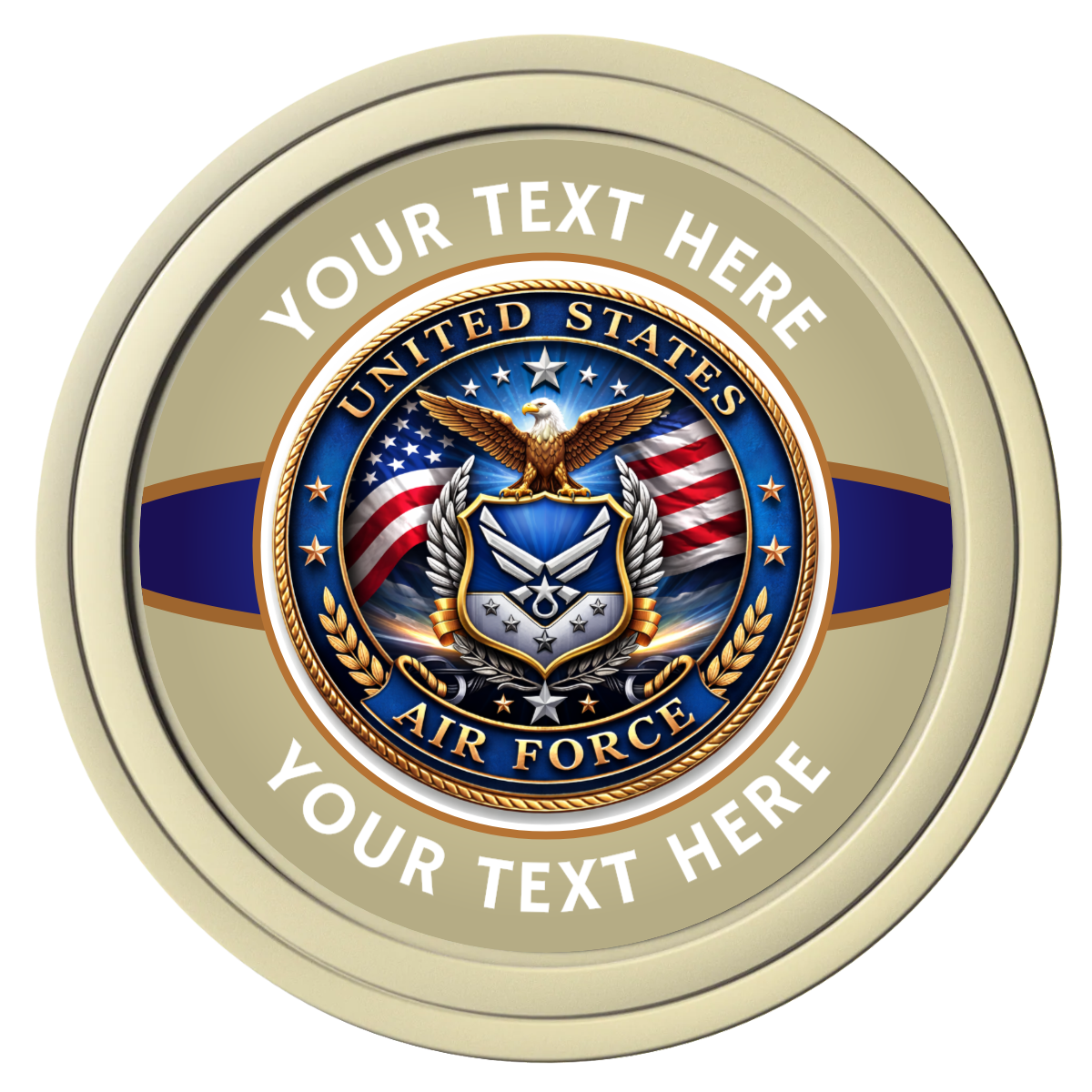 Air Force Composite Poker Chips - Ivory / Solid - Front