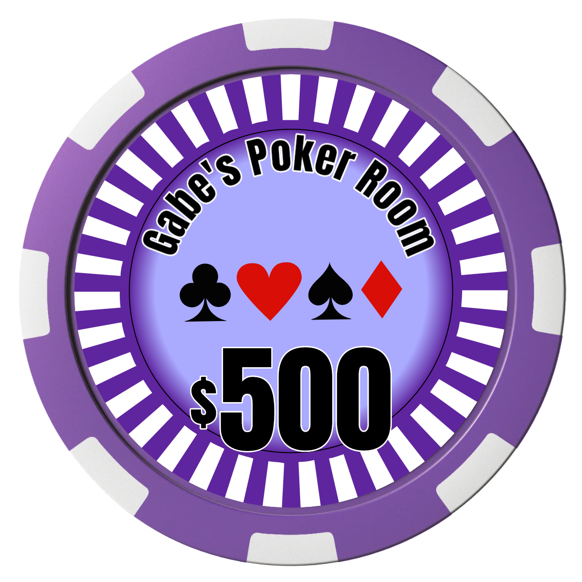 Gabe's Poker Room Composite Poker Chips - Purple / 8 Spot - Front