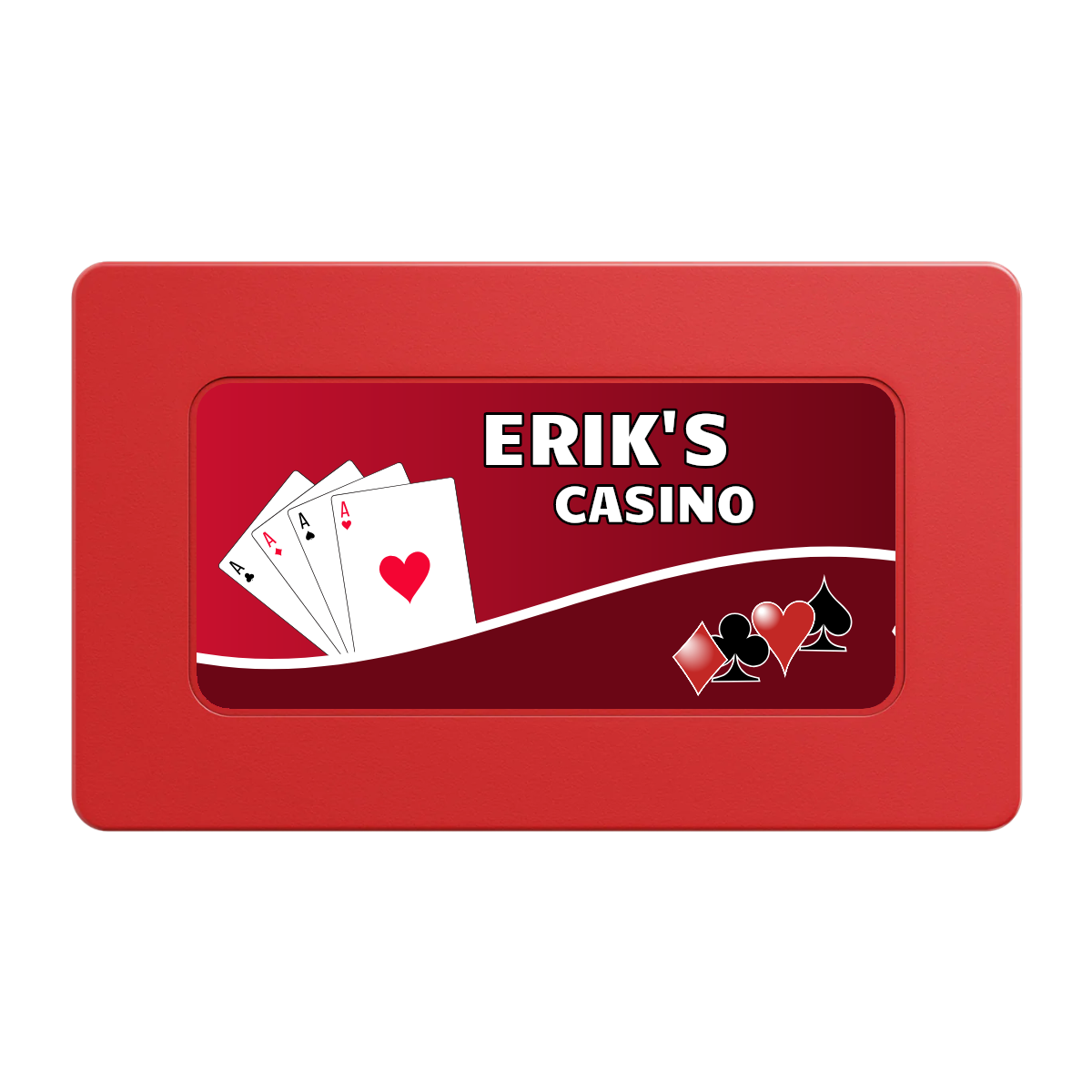 Erik's Casino Rectangular Poker Chip Plaques - Red - Back