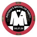 Bachelor No More Bowtie Composite & Metal Hybrid Poker Chips - Red - Front