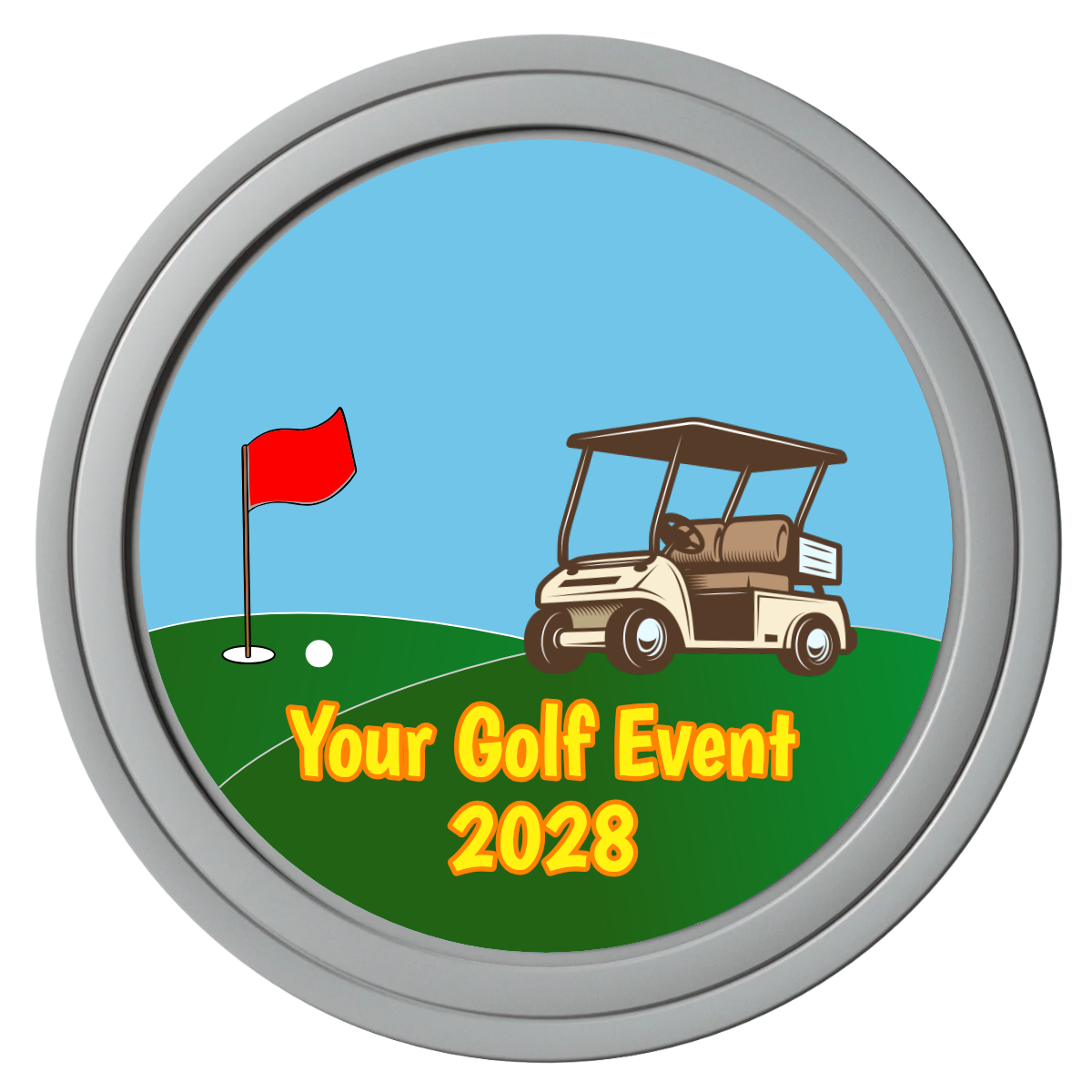 Going Golfing Today Composite Poker Chips - Gray / Solid - Front