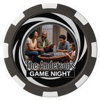 Anderson's Game Night Magnetic Composite Poker Chips - Black / 8 Spot - Back