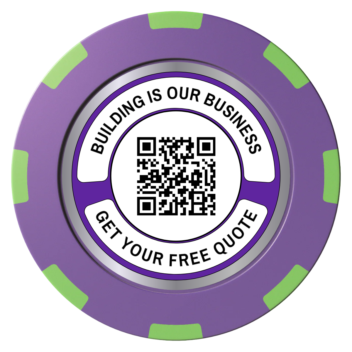 Acme Construction Clay Poker Chips - Purple / 8 Spot (2 Tone) / 40mm - Front