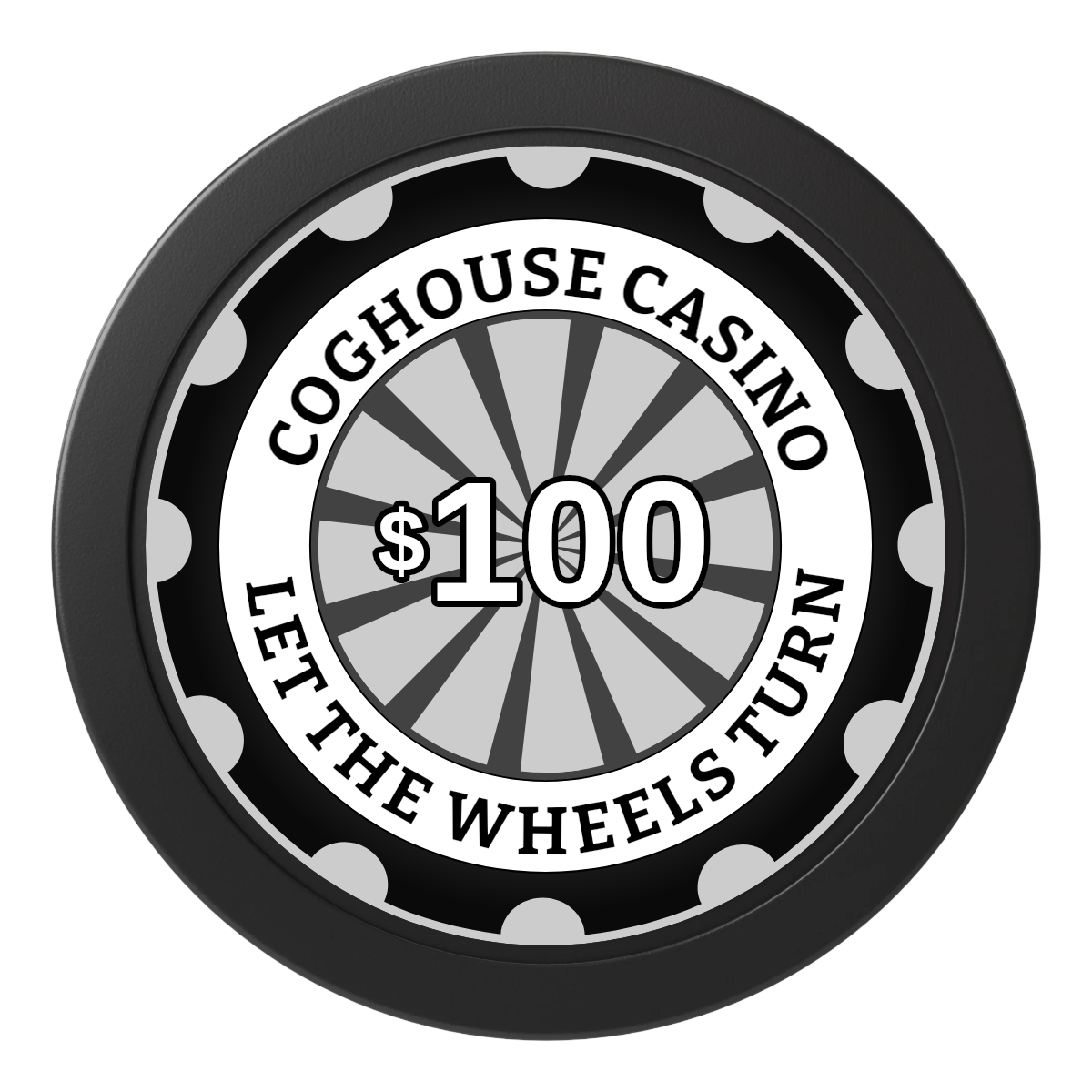 Cog House 2" Oversized Poker Chips - Black - Front