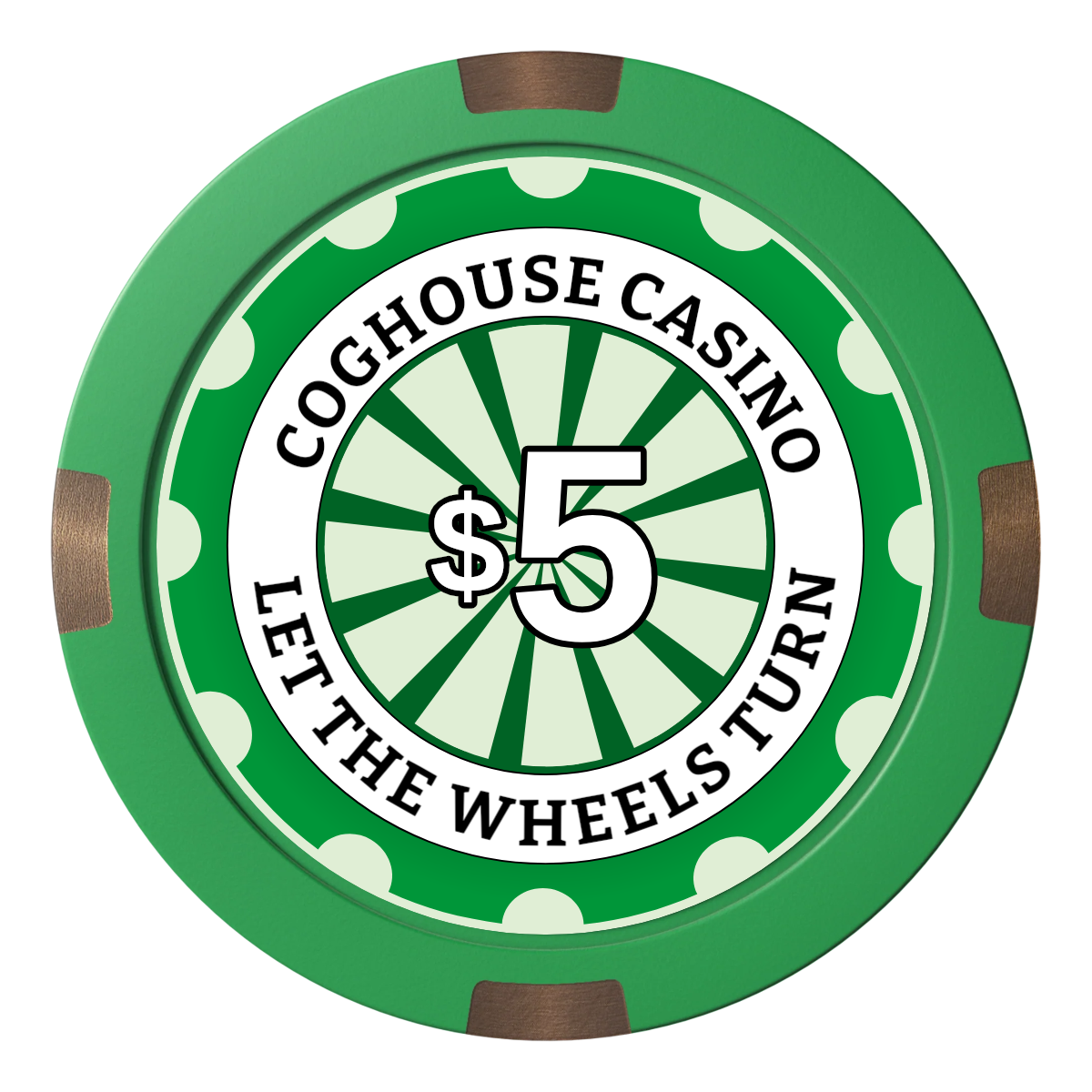 Cog House Composite & Metal Hybrid Poker Card Protectors - Green - Front