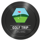 Golf Trip #001 Aluminum Poker Chips - Black - Front