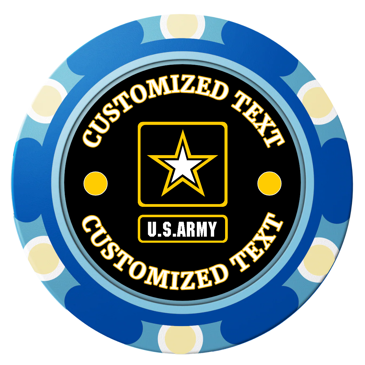 Army Strong Clay Poker Chips - Blue / Monte Carlo / 40mm - Front