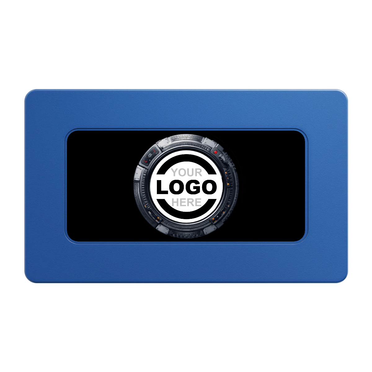 Auto Marked IV Rectangular Poker Chip Plaques - Blue - Back