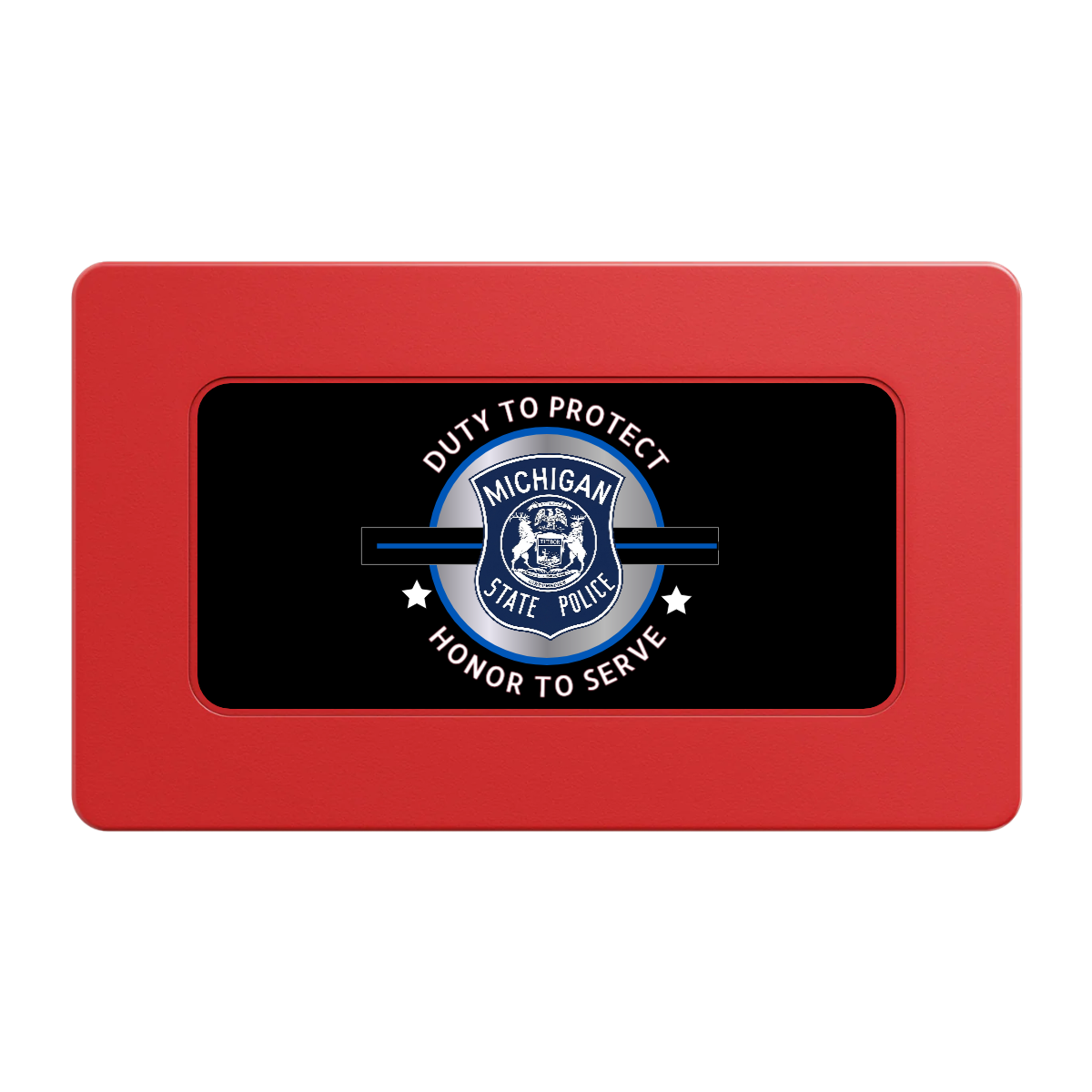 Police Department #01 Rectangular Poker Chip Plaques - Red - Back