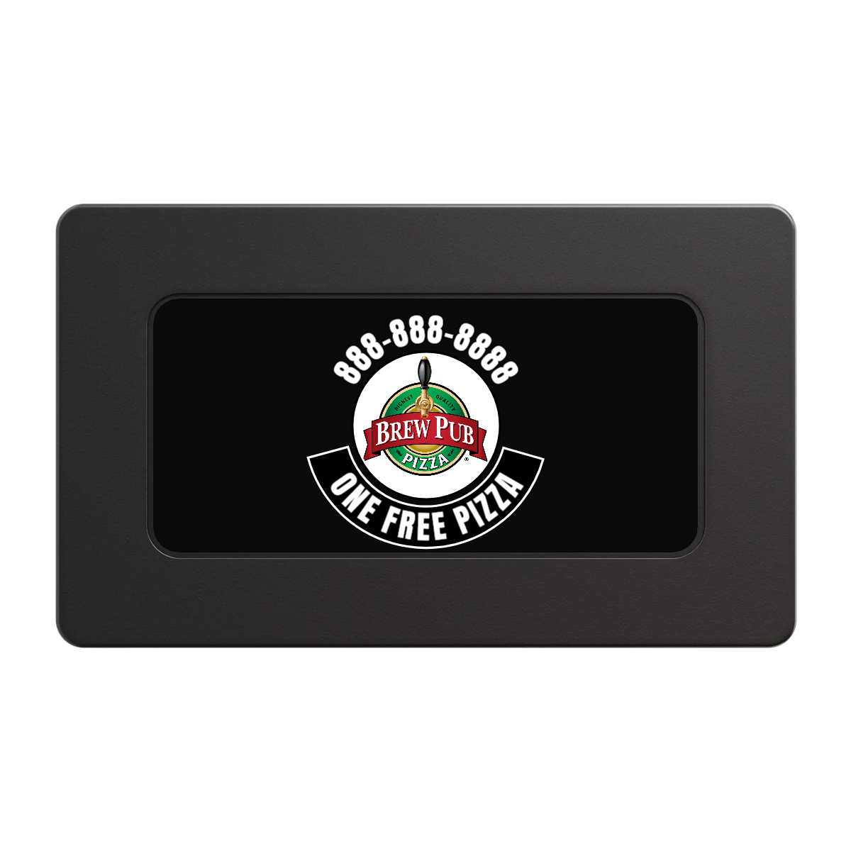 Brew Pub or Pizzeria with Logo Rectangular Poker Chip Plaques - Black - Front