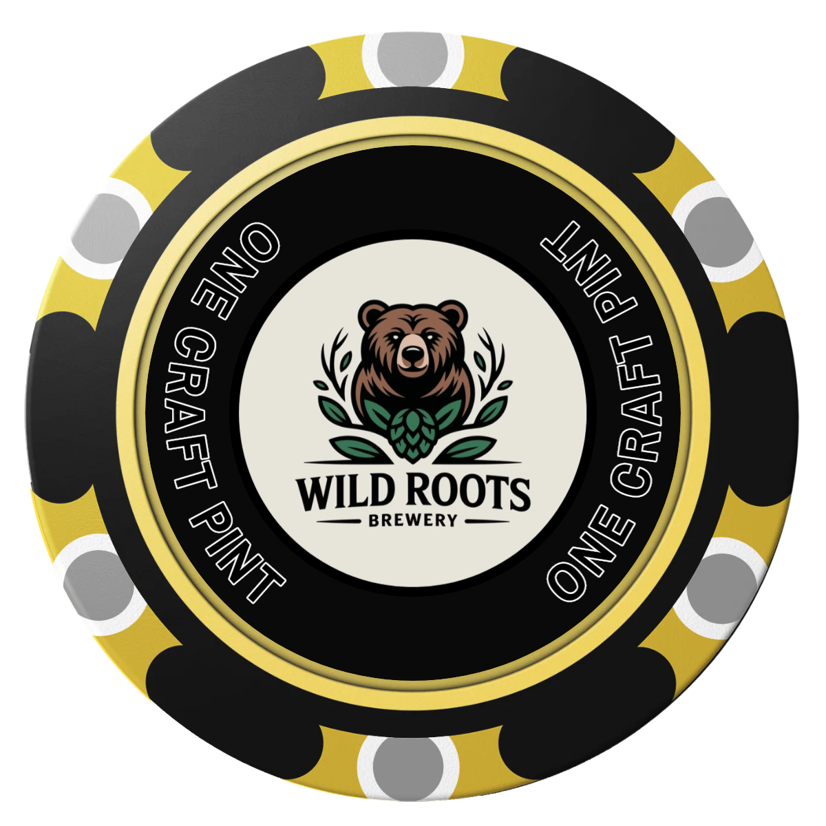 Drink On Us Clay Poker Chips - Black / Monte Carlo / 40mm - Back