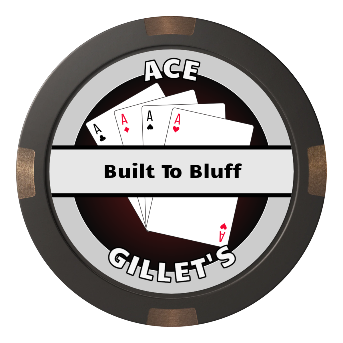 Ace Gillet's Composite & Metal Hybrid Poker Card Protectors - Black - Back