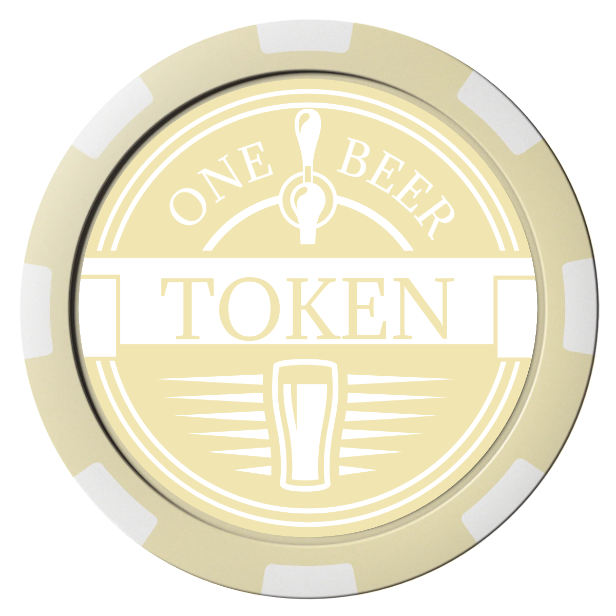 Tap Out Composite Poker Chips - Ivory / 8 Spot - Front