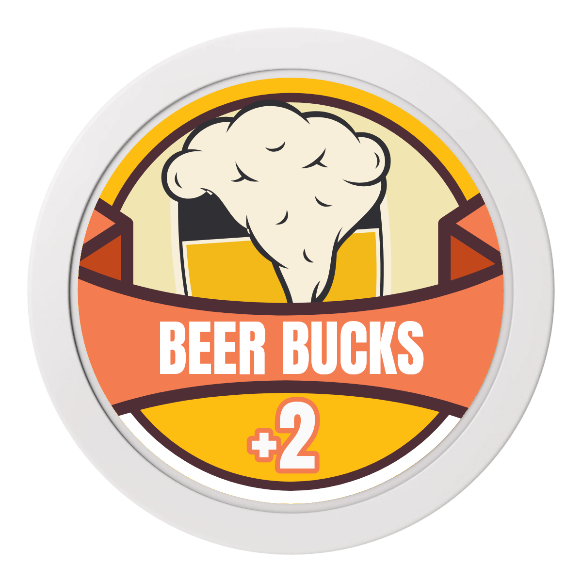 Banner Brew 2" Composite Dealer Button - White - Front