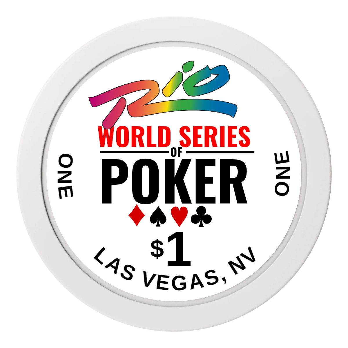 WSOP 2" Oversized Poker Chip - Custom Dealer Button & Card Protector - White - Back