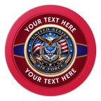 Air Force 2" Oversized Poker Chips - Red - Back