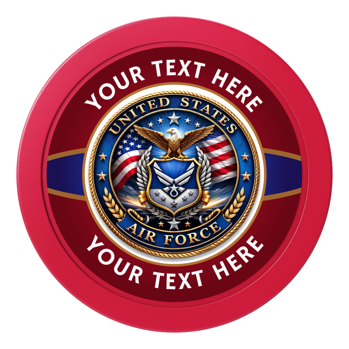 Air Force 2" Oversized Poker Chips - Red - Back