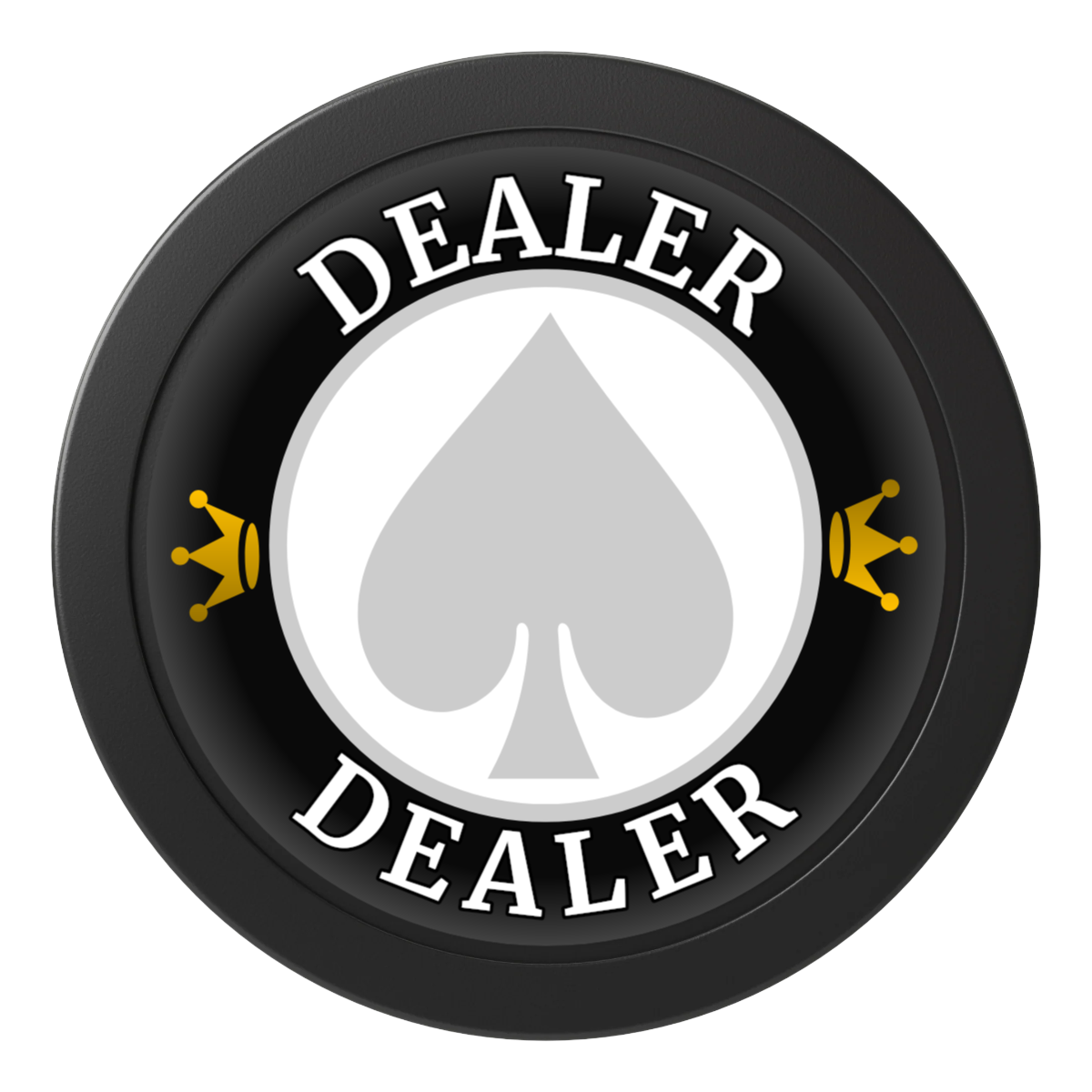 Casino Royale 2" Composite Dealer Button - Black - Front
