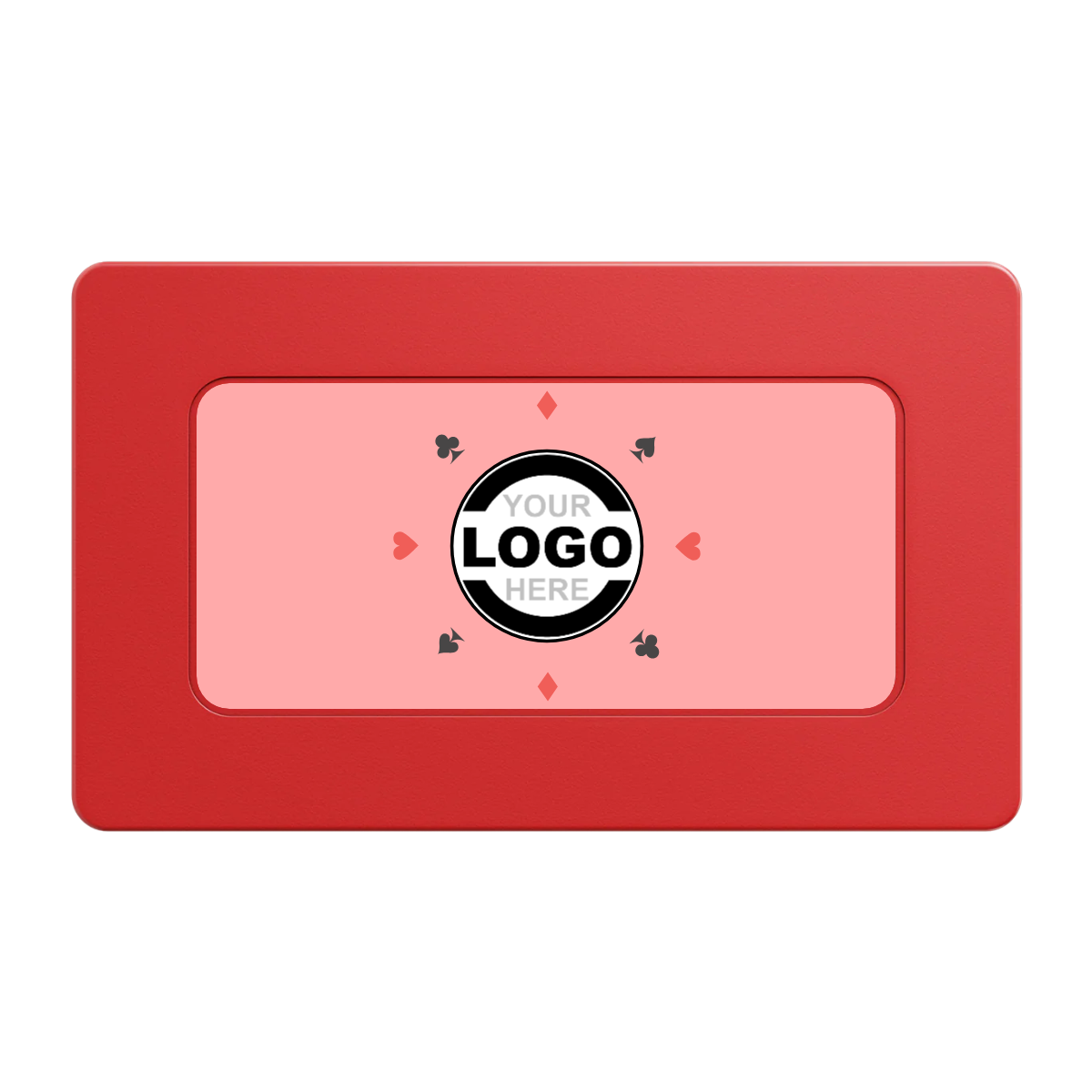 Suit 8 Your Logo Rectangular Poker Chip Plaques - Red - Back