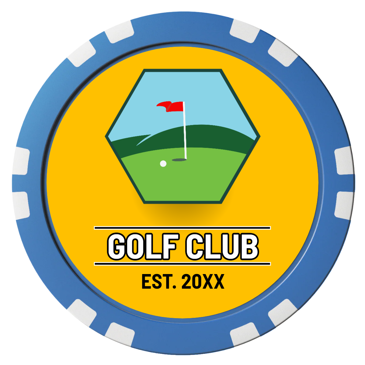 Birdy Bevy Composite Poker Chips - Blue / Double Stripe - Front