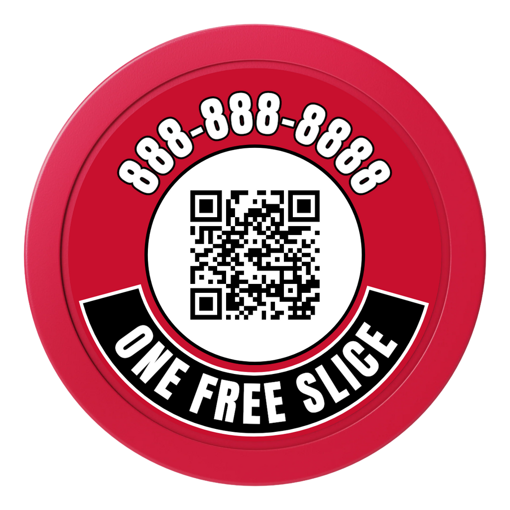 Brew Pub or Pizzeria with Logo 2" Oversized Poker Chip - Custom Dealer Button & Card Protector - Red - Back