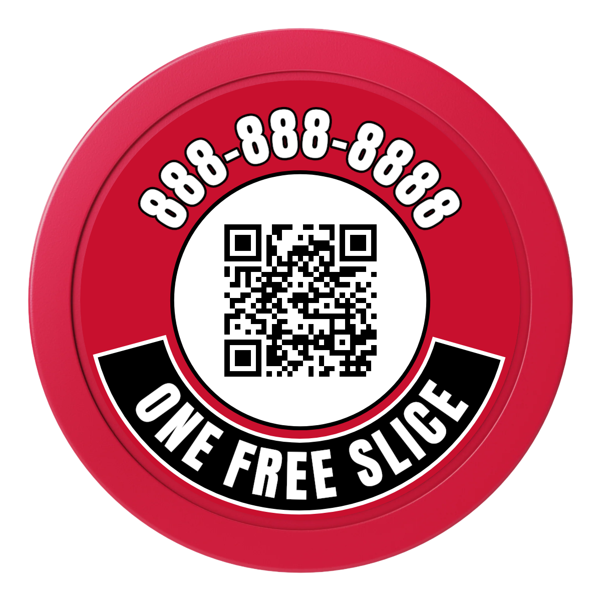 Brew Pub or Pizzeria with Logo 2" Oversized Poker Chip - Custom Dealer Button & Card Protector - Red - Back