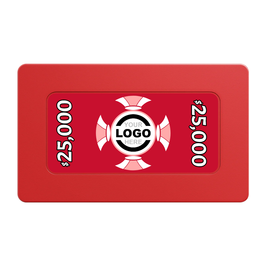 Alan Baker 4-2S A Rectangular Poker Chip Plaques - Red - Front