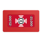 Alan Baker 4-2S A Rectangular Poker Chip Plaques - Red - Front