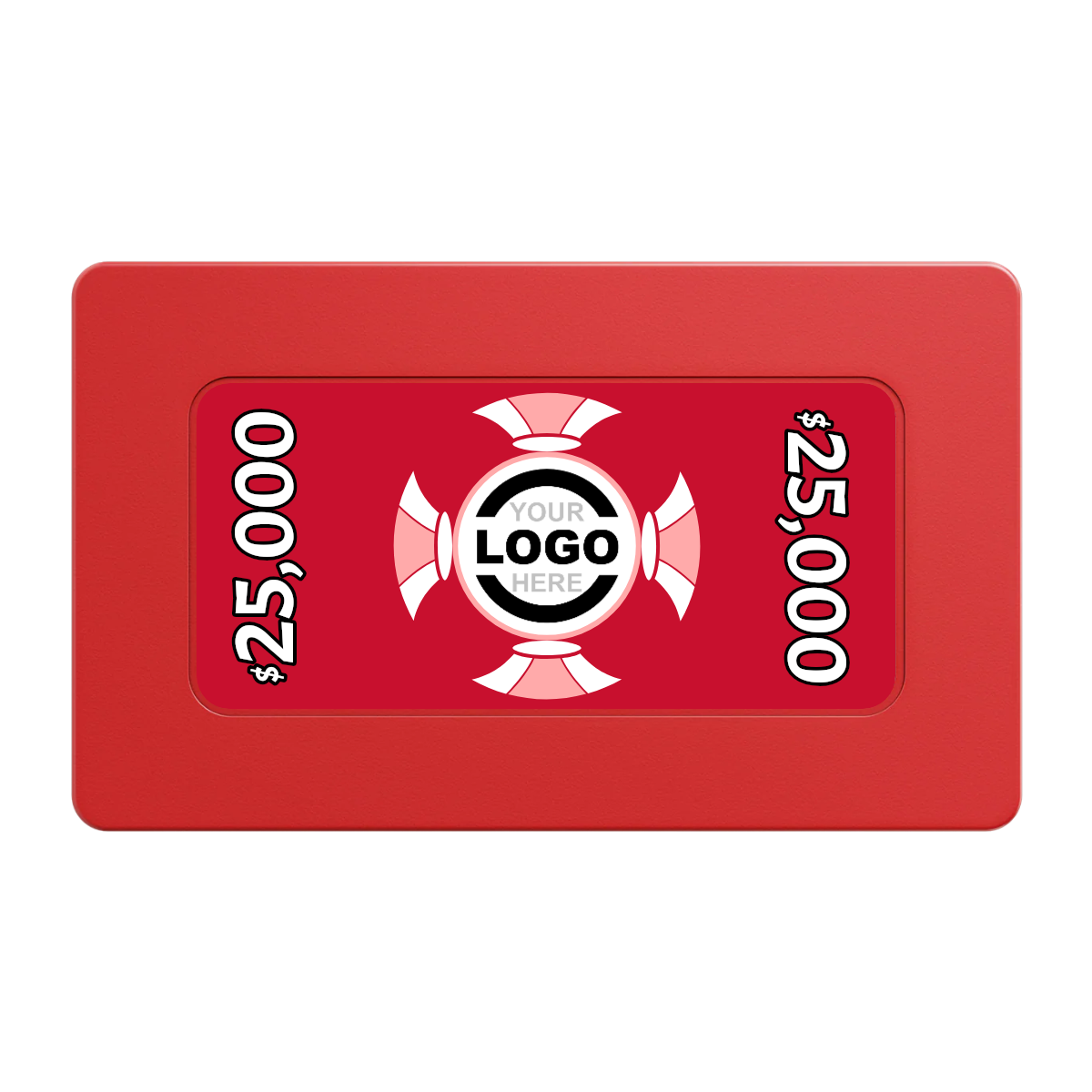 Alan Baker 4-2S A Rectangular Poker Chip Plaques - Red - Front